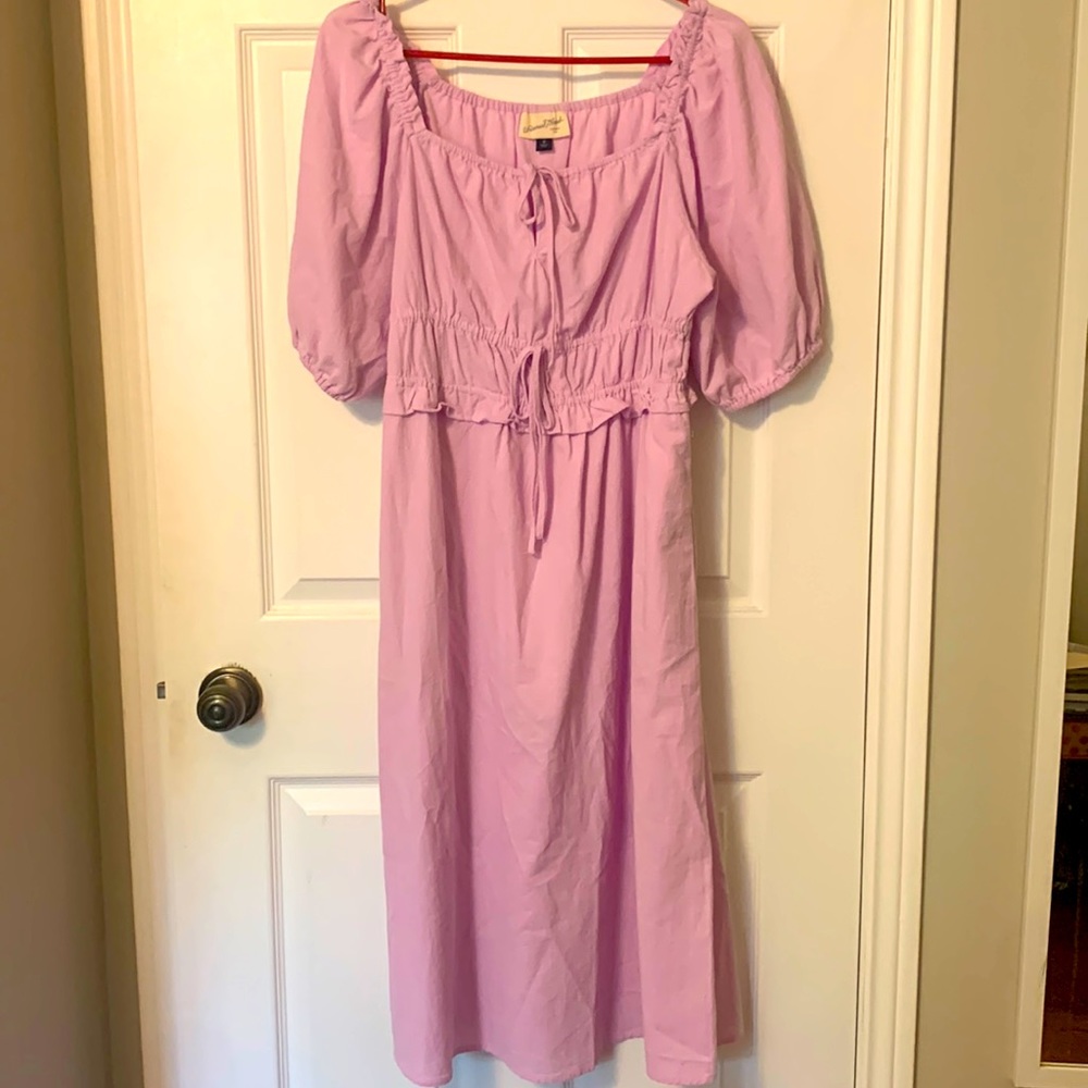 MIDI puff-sleeve dress